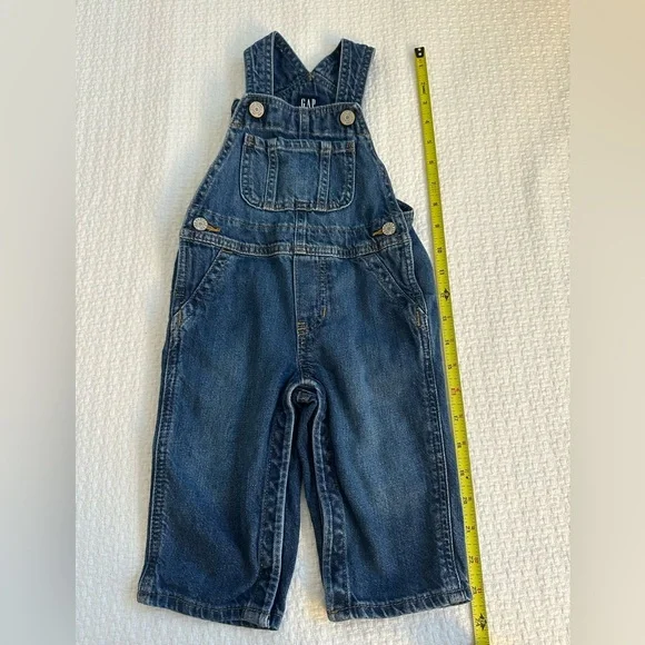 GAP Kids Classic Blue Overalls 12-18M - Picture 1 of 4